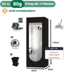 Mini Growbox Komplettset | 60x60x160cm