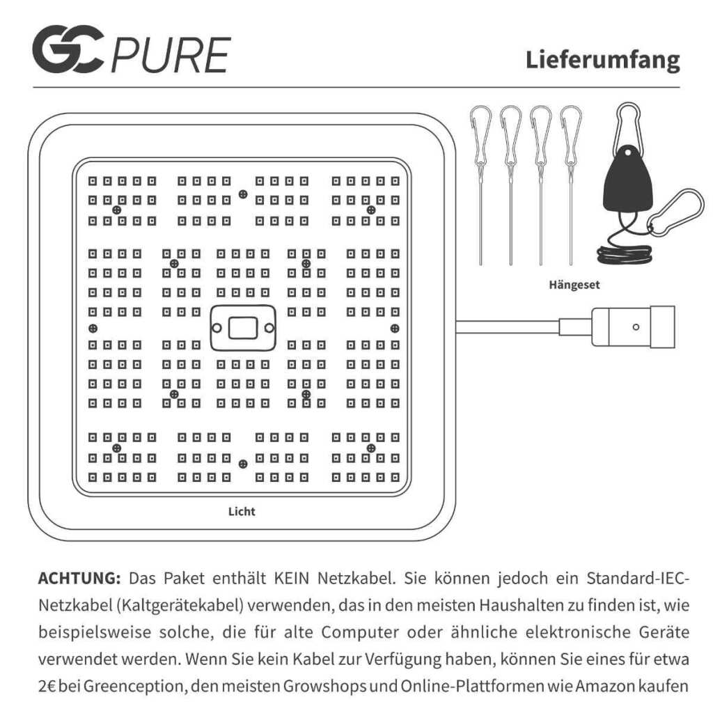 greenception gc pure 60 | led growlampe | 60w | 168 µmol/s